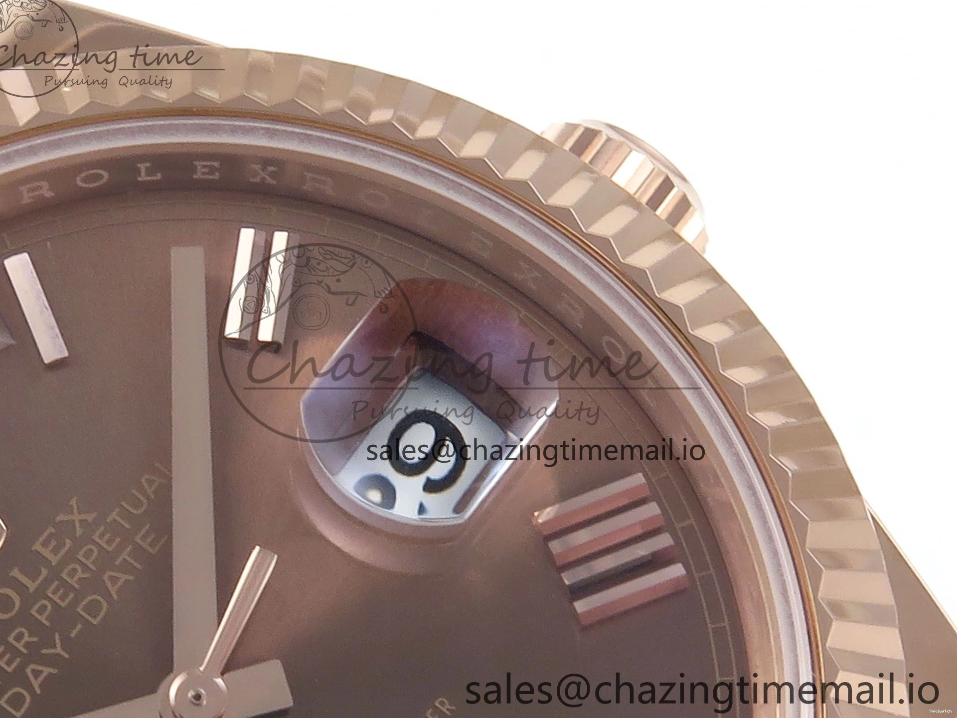 (Gain Best 40 RG A2836 Brown 228235 1:1 Weight) Noob Dial Edition Roman Bracelet President Date Day on 0326